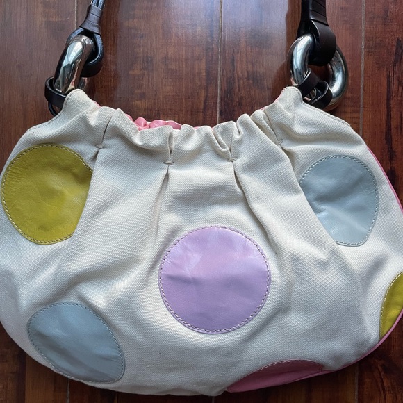 Vintage MOSCHINO Polka Dot Bag 💜💙💛 - Picture 5 of 11